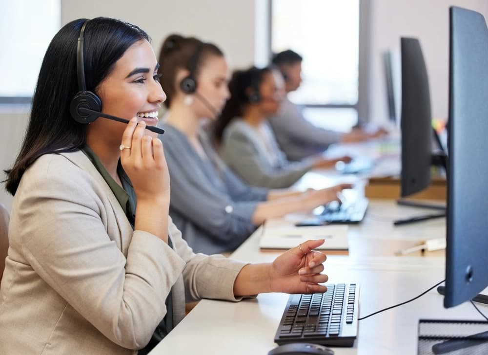 woman on the phone with a customer