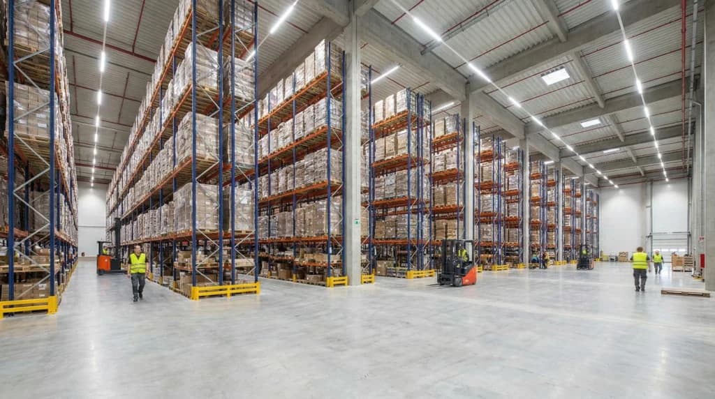 illustration showing typical warehouse size