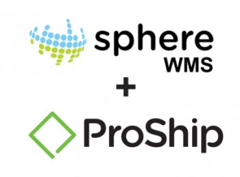 Sphere WMS and ProShip logos with plus sign indicating integration partnership