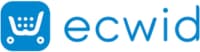 Ecwid e-commerce platform logo with blue shopping cart icon