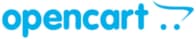 OpenCart e-commerce platform logo in blue with shopping cart icon