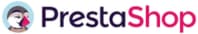 PrestaShop logo with colorful circular icon and brand name