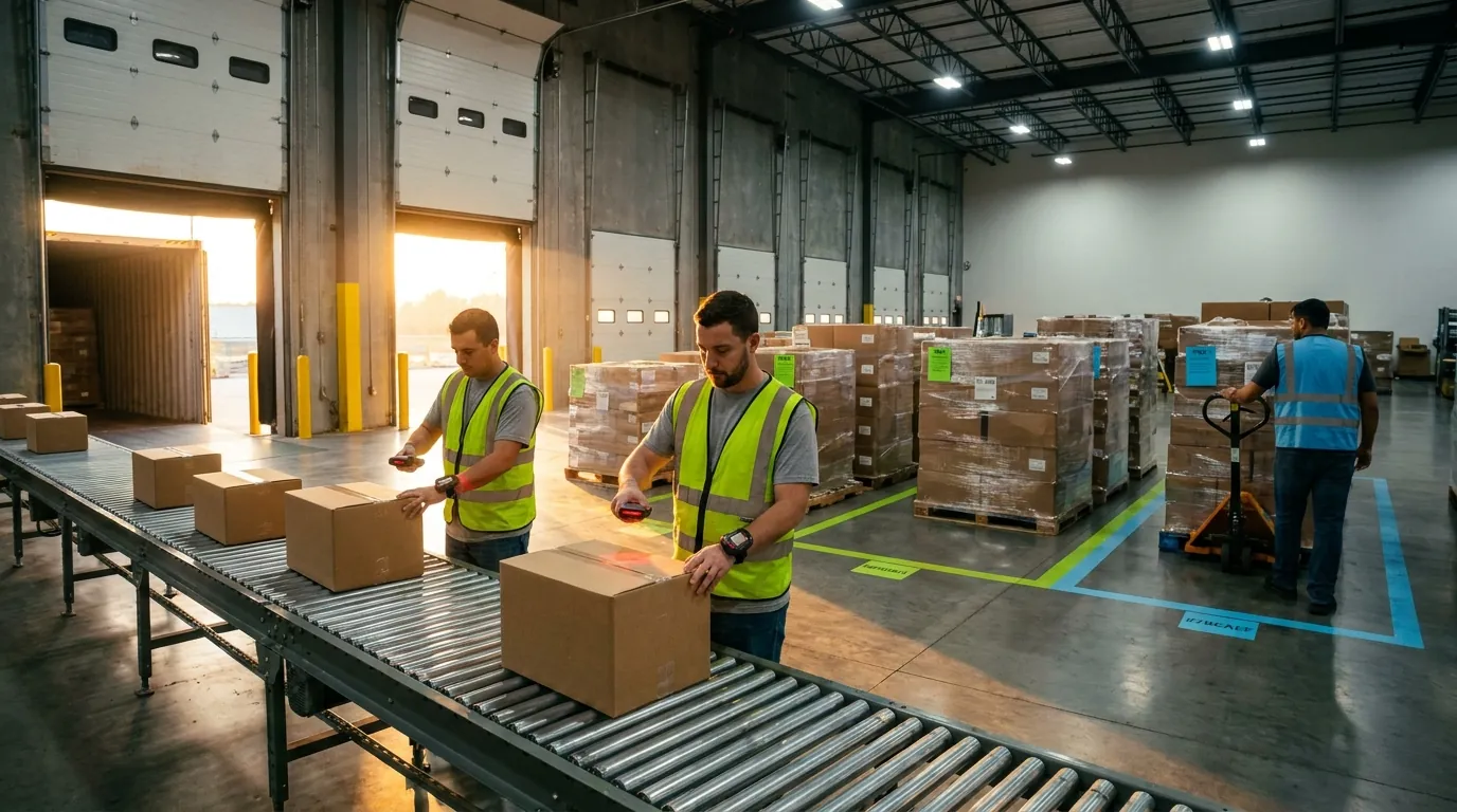 Receiving dock staging for consignment inventory accounting, vendor managed inventory