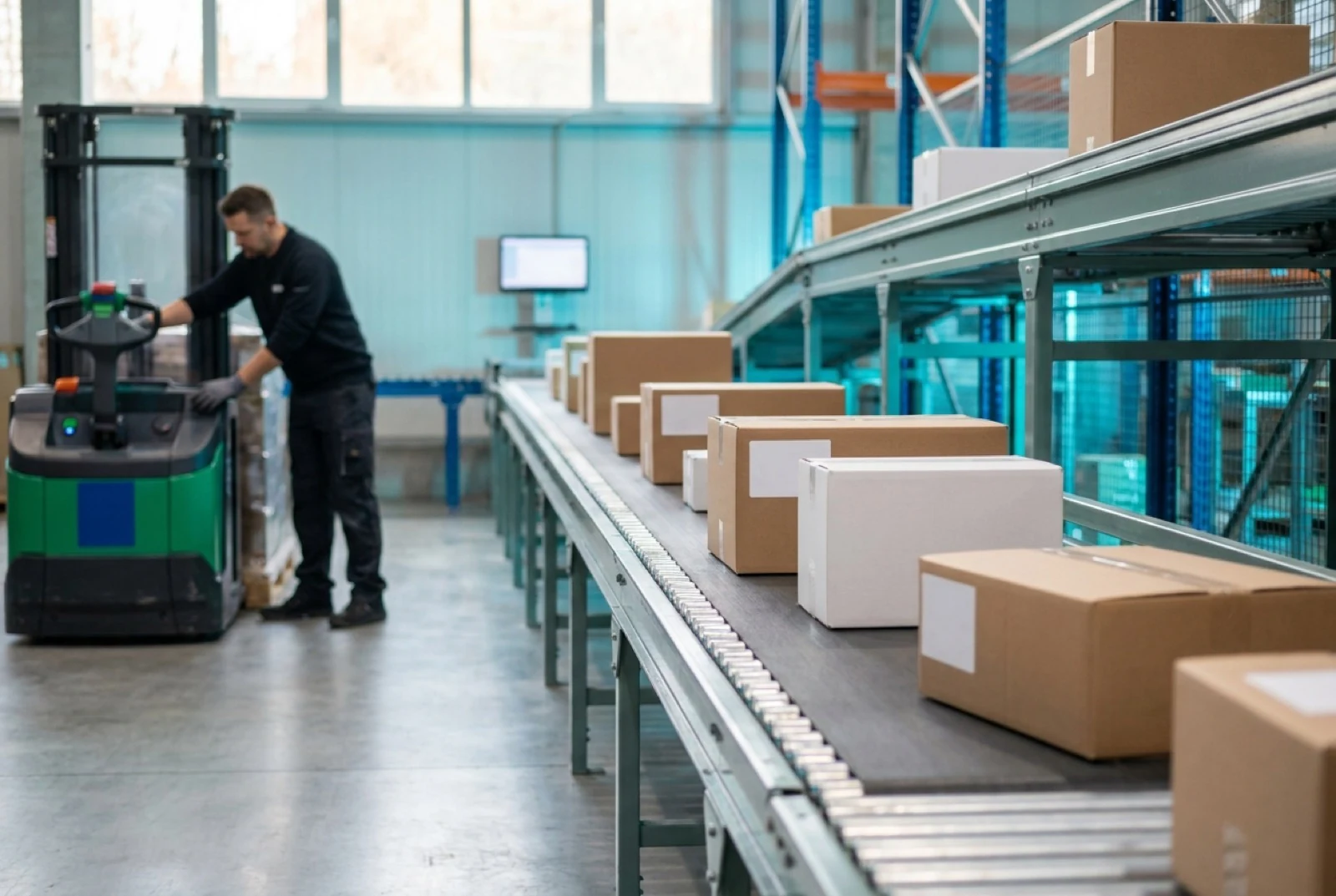 boxes on a conveyor belt