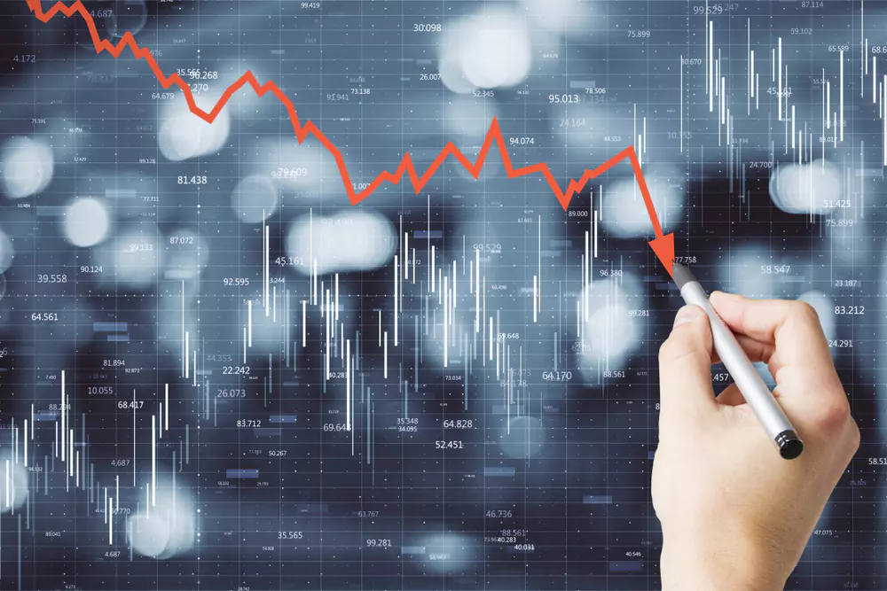 downward trend line chart