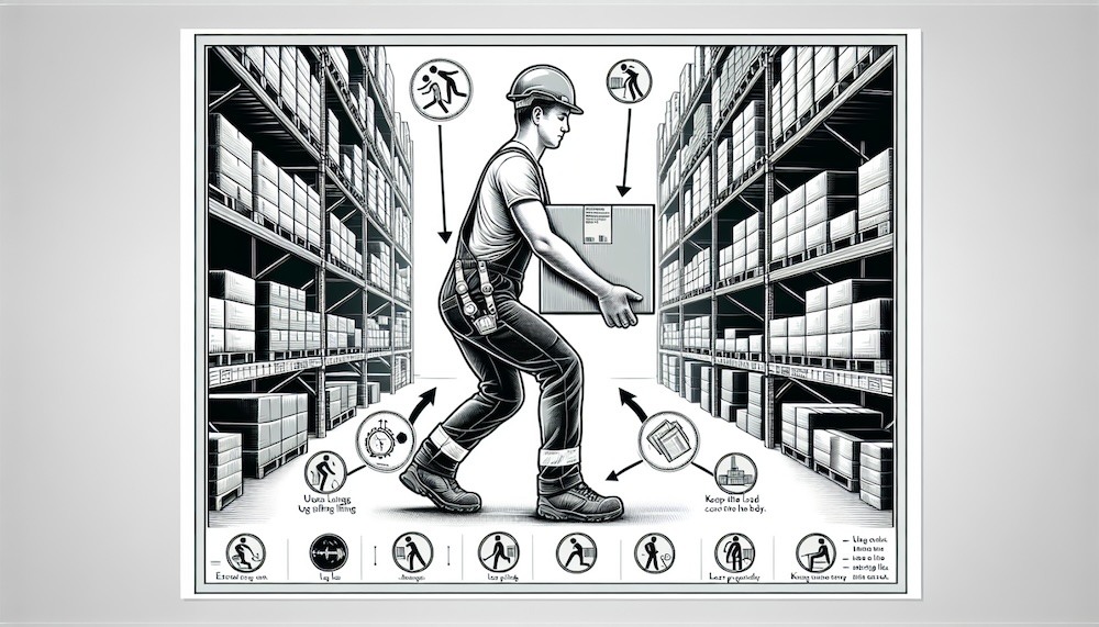 osha warehouse ergonomics and safe lifting illustration