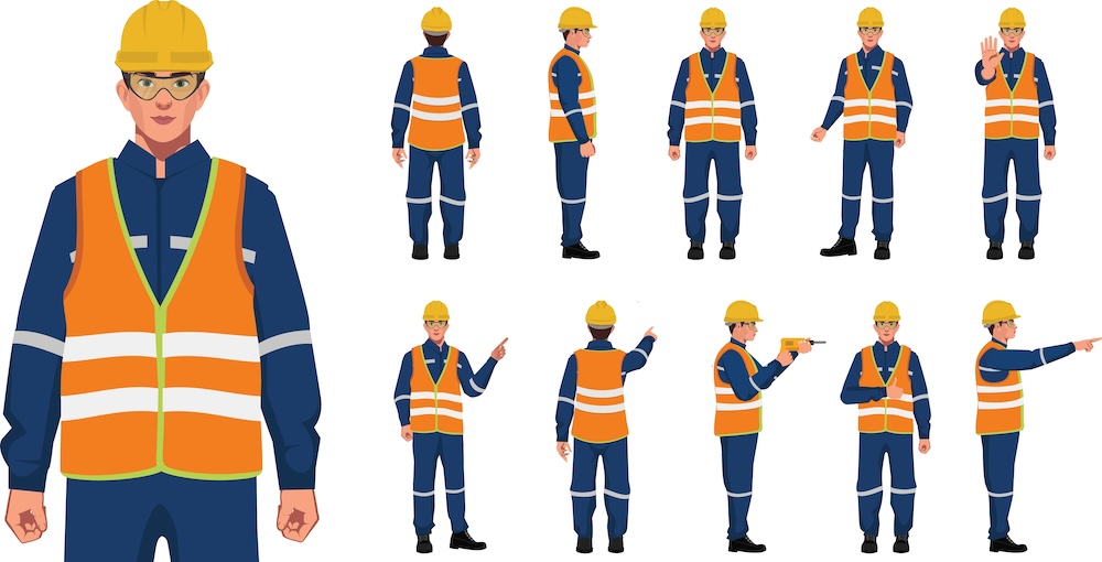 warehouse safety ppe illustration