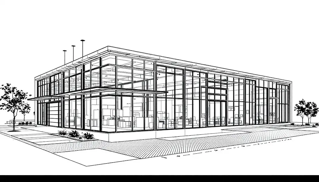 illustration showing typical warehouse size