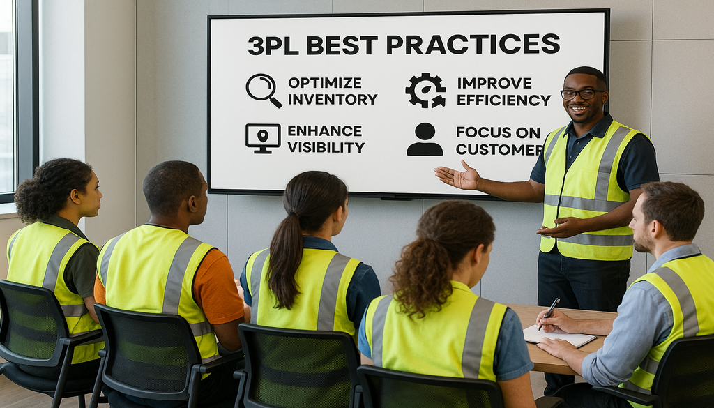 3PL warehouse team training session on WMS best practices for inventory optimization
