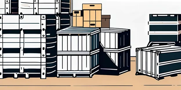 pile of crates and boxes